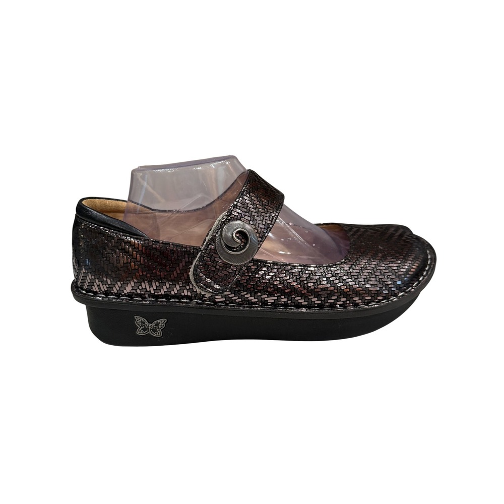 Alegria Paloma Pewter Dazzler Leather Mary Jane Clogs Shoes Size 41 PAL-532